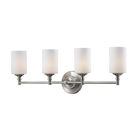 Z-Lite Cannondale 4 Light Vanity, Brushed Nickel & Matte Opal 2102-4V